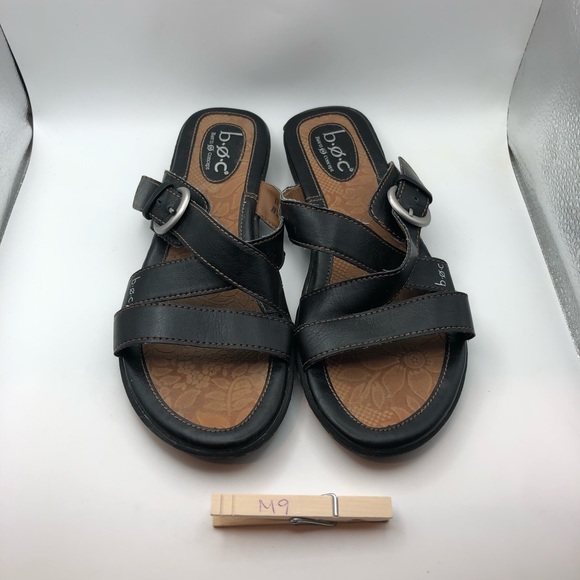 Born BOC black leather strappy sandals size 8 - Picture 3 of 9